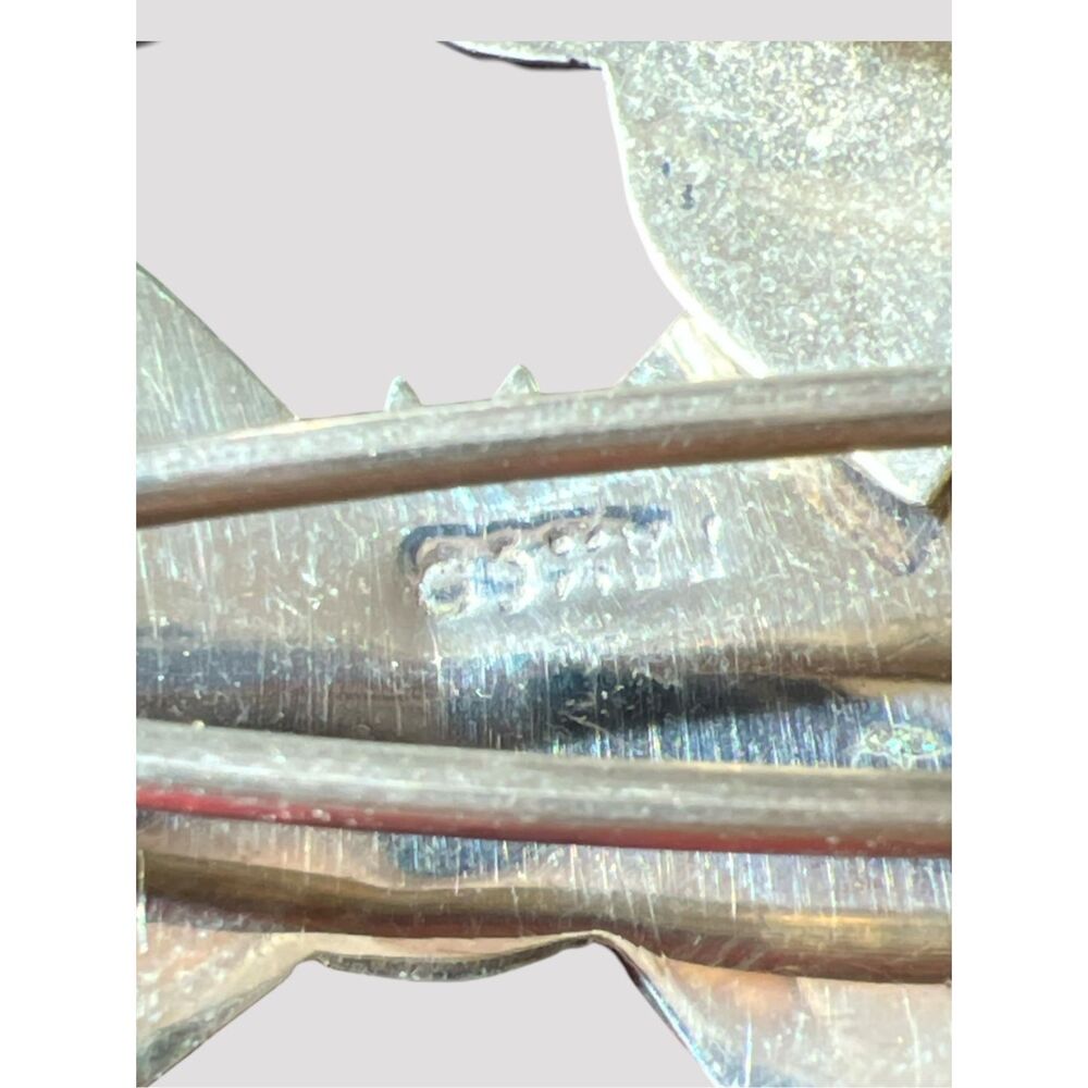 ☑️ Vintage Taxco Mexico Alpaca Silver Abalone Butterfly Barrettes Set of 3 - Picture 7 of 7